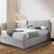 Pat tapitat Prestige 2, 180x200, cu somiera metalica rabatabila si spatiu de depozitare, culoare Crem