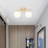 Lustra Aurie Moderna cu 2 Globuri Albe E27 - 350x130x200 mm (Becuri Neincluse)