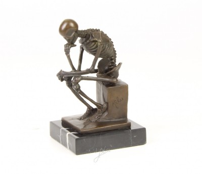 Skeleton - statueta din bronz pe soclu din marmura SL-32 foto