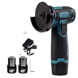 Polizor unghiular electric 12V, 19500r/min, 2 acumulatori, albastru/negru, set complet accesorii