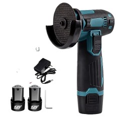Polizor unghiular electric 12V, 19500r/min, 2 acumulatori, albastru/negru, set complet accesorii