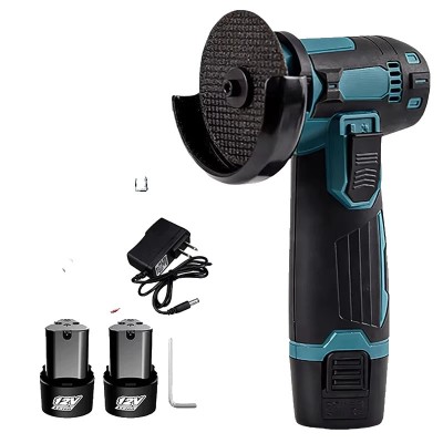 Polizor unghiular electric 12V, 19500r/min, 2 acumulatori, albastru/negru, set complet accesorii foto