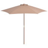 Umbrela de soare de exterior cu stalp din lemn, taupe, 270 cm GartenMobel Dekor, vidaXL