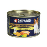 Conservă ONTARIO Miel cu cartofi dulci și ulei din semințe de in &ndash; 200g