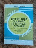 Tehnologia culinara si tehnica servirii, manual cl. a XI-a - A. Chirvasuta, 1980 / R4P4S
