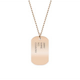 Army - Colier personalizat din argint 925 placat cu aur roz - dog tag, Bijubox