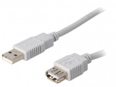 Cablu USB 2.0 USB A soclu,USB A mufa 3m gri Fire: CCA foto