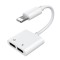 Joyroom Lightning - 2x adaptor audio pentru căști Lightning și &icirc;ncărcător, alb (S-Y104)