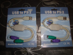 adaptor cablu de la USB la 2x PS2 pentru tastatura si mouse foto