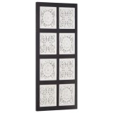 Cumpara ieftin Panou de perete sculptat manual, negru și alb, 40x80x1,5 cm MDF