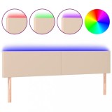 Cumpara ieftin Tablie de pat cu LED cappuccino 160x5x78/88 cm piele ecologica