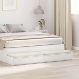 Sertare pentru pat Alb 150x36,5x16,5 cm Lemn prelucrat