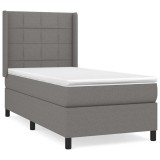 Cumpara ieftin Pat box spring cu saltea, gri inchis, 80x200 cm, textil