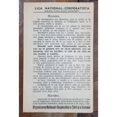 AFIS DE PROPAGANDA LIGA NATIONAL-CORPORATISTA