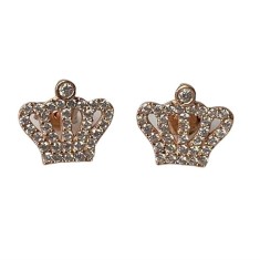 Cercei Argint 925 Coronite, Suflati cu Aur Roz foto