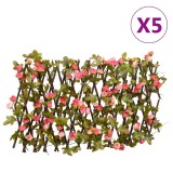 Cumpara ieftin Spalier cu iedera artificiala extensibil, 5 buc. roz 180x30 cm