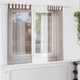 Gossi perdele voile cu buzunare pentru bare 2 buc maro
