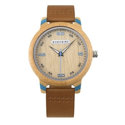 Ceas barbatesc de mana Bobo Bird Quartz Analog Lemn Bambus foto