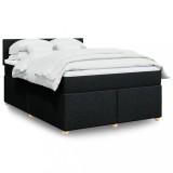 VidaXL Pat box spring cu saltea, negru, 140x190 cm, textil 3288977