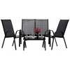 Set mobilier gradina textilene, 2 scaune, 1 canapea si 1 masa, gri inchis Household NewTrend, Oem