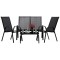 Set mobilier gradina textilene, 2 scaune, 1 canapea si 1 masa, gri inchis Household NewTrend