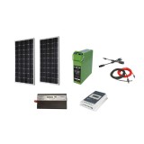 Sistem panouri fotovoltaice Rulota/Cabana 360 W pe 12 V cu invertor 3000 W