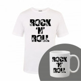 &quot;Rock &#039;N&#039; Roll&quot; Set Personalizat &ndash; Tricou + Cană Negru XXL