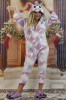 PJS226-2112 Set pijama kigurumi model unicorn si papuci de casa pufosi, L/XL