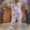 PJS226-2112 Set pijama kigurumi model unicorn si papuci de casa pufosi