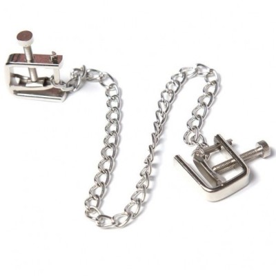 OHMAMA FETISH - METAL SCREW CLAMPS WITH CHAIN foto