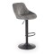 Scaun bar HM H101, tapitat cu stofa tip catifea, inaltime reglabila, suport picioare, 120 kg, gri