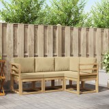 vidaXL Set de canapele de exterior cu pernă 4 pcs Alb și Bej 3387547