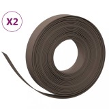 Cumpara ieftin Borduri de gradina, 2 buc, maro, 10 m 10 cm, polietilena