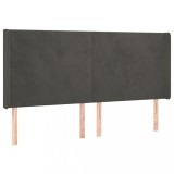 Cumpara ieftin Tablie de pat cu aripioare gri inchis 203x16x118/128 cm catifea