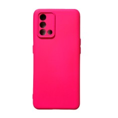Husa silicon protectie camera si microfibra pentru Oppo A74 4G Roz Neon