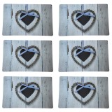 Set suport farfurie pentru servirea mesei, model Pufo Love, 6 bucati