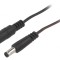 Cablu DC 5,5/2,5 mm Negru 2x0,35mm2 Mufă și Soclu Drept