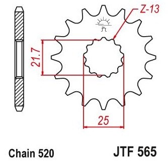 Pinion fata 14 dinti pas lant 520 - Kawasaki KX 250 - ER-6F - Vulcan 650 - Suzuki - Yamaha TZR 250 - WR - YFZ - YZ 426-450 foto