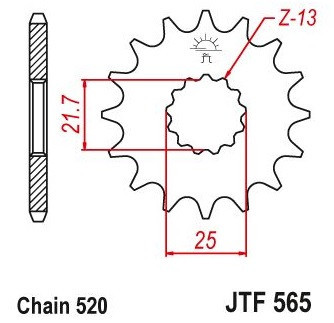 Pinion fata 12 dinti pas lant 520 - Kawasaki KX 250 - ER-6F - Vulcan 650 - Suzuki - Yamaha TZR 250 - WR - YFZ - YZ 426-450