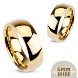 Inel auriu din metal - verighetă netedă şi lucioasă - Marime inel: 53