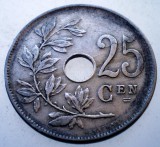 7.508 BELGIA 25 CENTIMES 1908 BELGIE, Europa, Cupru-Nichel