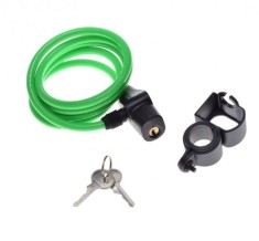 Antifurt cu cheie 8 mm x 1500 mm, culoare verde, cu suport montare Cod:AZ4017G foto