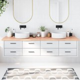 vidaXL Blat de baie, maro deschis, 220x50x(2-4) cm, lemn masiv tratat