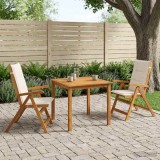 Cumpara ieftin Set de dining pentru gradina, 3 piese 2-Locuri Crem