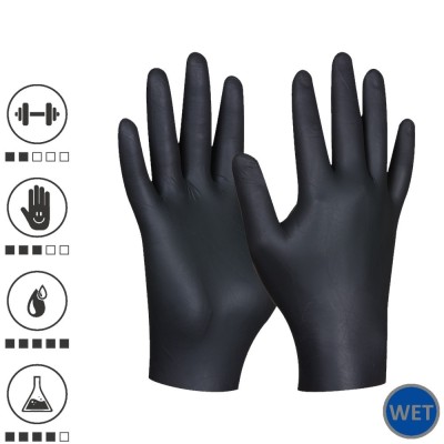 Gebol 709635_L, Set 100 de manusi de protectie Black Nitril Eco, din nitril, nepudrate, marimea 9/L foto