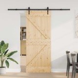 vidaXL Ușă glisantă NARVIK Natural și Negru 85 x 210 cm (213,5 cm) 3445246