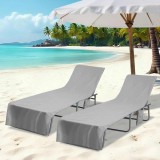 vidaXL Prosoape pentru șezlong 2 pcs Gri &icirc;nchis 210 x 75 cm 42011514