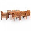 VidaXL Set mobilier de exterior cu perne 9 piese, lemn masiv de acacia