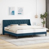 vidaXL Cadru de pat cu headboard albastru 180 x 200 cm Catifea 42027447