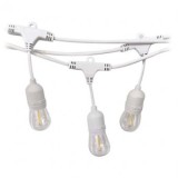 Sir iluminat festiv cu soclu E27X15bucati, 15m, IP65, alb